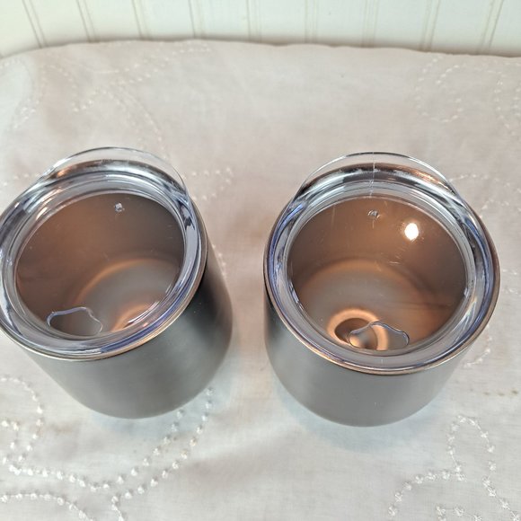 Set of 2 Oggi Stainless Steel Wine Tumblers Lidded - Picture 3 of 6